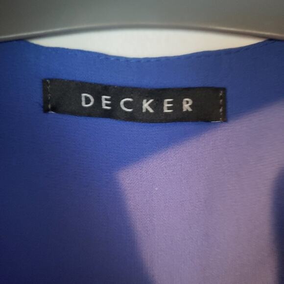 Decker Women's Royal Blue Sheer V-Neck Romper Small - Picture 4 of 8